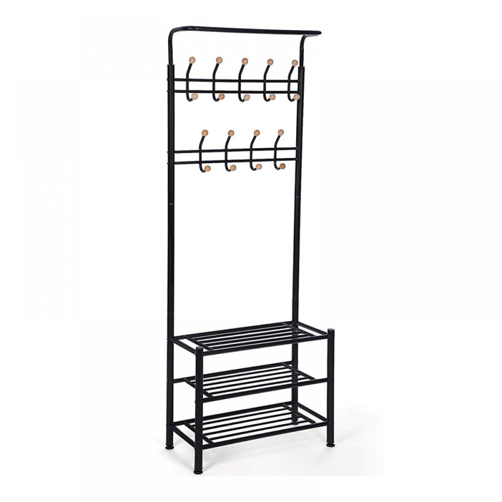 Έπιπλο Εισόδου με Κρεμάστρα Μαύρο 69x35x187cm