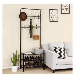 Έπιπλο Εισόδου με Κρεμάστρα Μαύρο 69x35x187cm