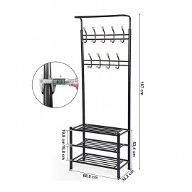 Έπιπλο Εισόδου με Κρεμάστρα Μαύρο 69x35x187cm