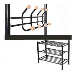 Έπιπλο Εισόδου με Κρεμάστρα Μαύρο 69x35x187cm