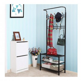 Έπιπλο Εισόδου με Κρεμάστρα Μαύρο 69x35x187cm