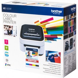 Brother P-Touch VC-500W Εκτυπωτής Ετικετών Zink Ethernet / USB / Wi-Fi 313 dpi Έγχρωμος