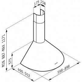  Απορροφητήρας Καμινάδα Pyramis Classic Στρογγυλή  (90cm) 065017901