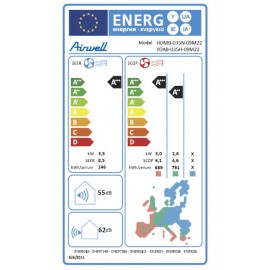 Airwell Harmonia HDMB-035N-09M22-MR / YDAB-035H-09M22 Κλιματιστικό Inverter 12000 BTU A+++/A++ με Ιονιστή και WiFi Mirror