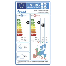 Airwell Harmonia HDMB-070N-09M22 / YDAB-070H-09M22 Κλιματιστικό Inverter 24000 BTU A++/A+ με Ιονιστή και WiFi