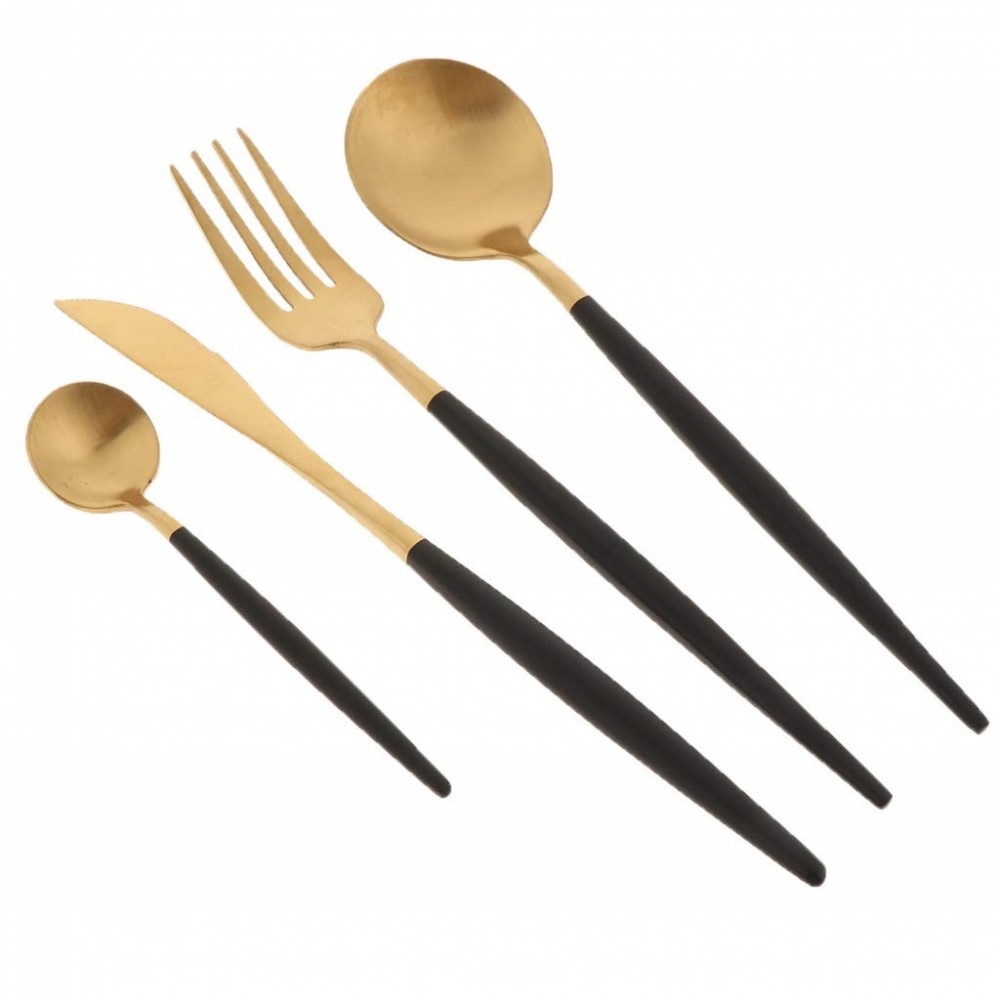 Σετ 24 τμχ μαχαιροπίρουνα Senso Black Gold Matt