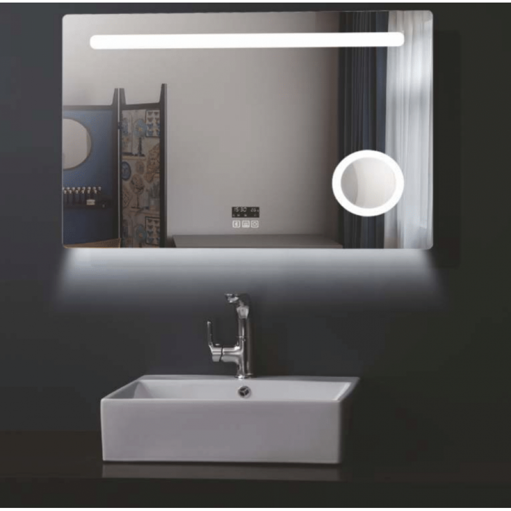 Bronze Art San Remo 60Μ3-90-70 MT Ορθογώνιος Καθρέπτης Μπάνιου Led 90x70cm με μεγενθυντικό φακό και touch