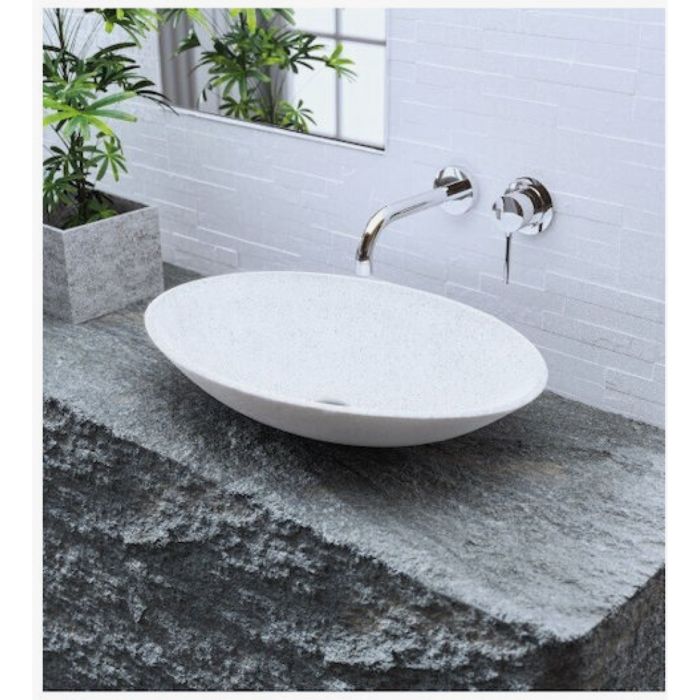 Sanitec Helios 282 Νιπτήρας Πορσελάνης Επικαθήμενος 56,5x41x12cm Λευκ΄ός