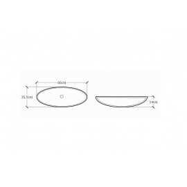 Sanitec Bliss 284 Νιπτήρας Πορσελάνης Επικαθήμενος 66x35,5x14cm Λευκός