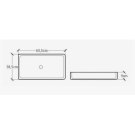 Sanitec Aktis 283 Νιπτήρας Πορσελάνης Επικαθήμενος 60,5x38,5x9cm Λευκός