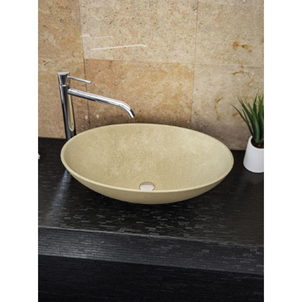 Sanitec Gaia 204 Νιπτήρας Πορσελάνης Επικαθήμενος 46,5x15cm Λευκός