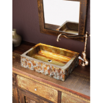 Sanitec Stone 285 Νιπτήρας Πέτρινος Επικαθήμενος 52x40,5x13cm Beige Rosso