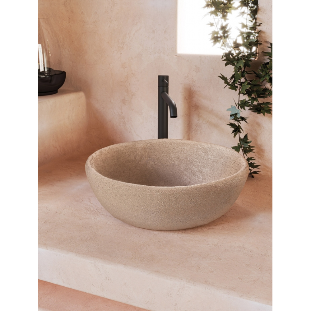 Sanitec Beige Rock 411 Νιπτήρας Κεραμικός Επιτραπέζιος 40x15cm