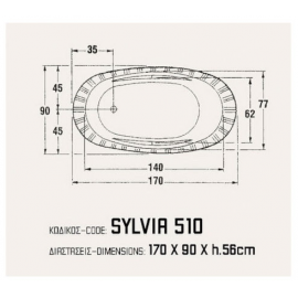 SANITEC 510 Sylvia Μπανιέρα Ακρυλική 170x90cm