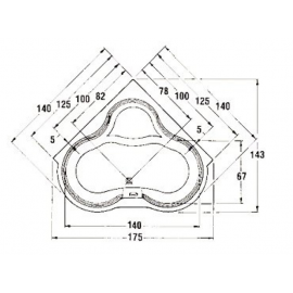 SANITEC 532 Carla Γωνιακή Μπανιέρα Ακρυλική 140x140cm