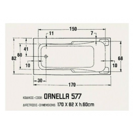 SANITEC 577 Ornella Μπανιέρα Ακρυλική 170x82cm