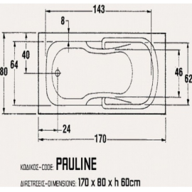 SANITEC 527 Pauline Μπανιέρα Ακρυλική 170x80cm