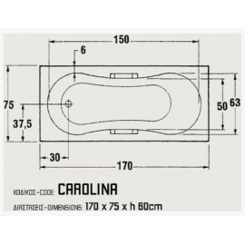 SANITEC 508 Carolina Μπανιέρα Ακρυλική 170x75cm