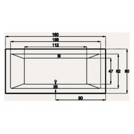 SANITEC 531 Quadra Μπανιέρα Ακρυλική 180x80cm