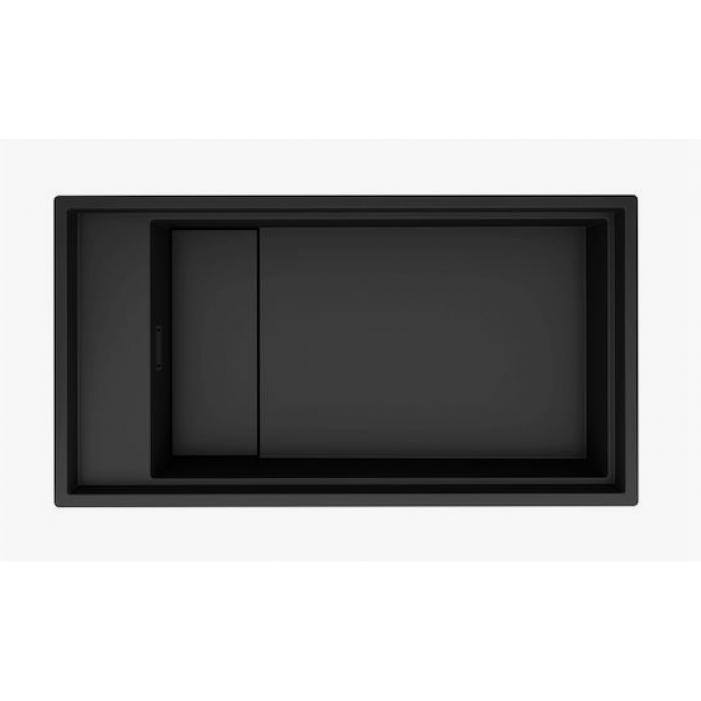 Elleci Dialogo 360 Workstation Ένθετος/Υποκαθήμενος Νεροχύτης από Συνθετικό Γρανίτη Μ86xΠ46cm K86 BLACK
