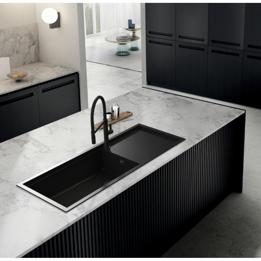 Elleci Sintesi 510 Γρανιτένιος Νεροχύτης Ένθετος Black K86 116x50cm 