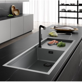 Elleci Sintesi 480 Γρανιτένιος Νεροχύτης Ένθετος Black K86 100x50cm
