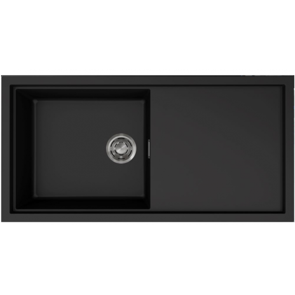 Elleci Sintesi 480 Γρανιτένιος Νεροχύτης Ένθετος Black K86 100x50cm