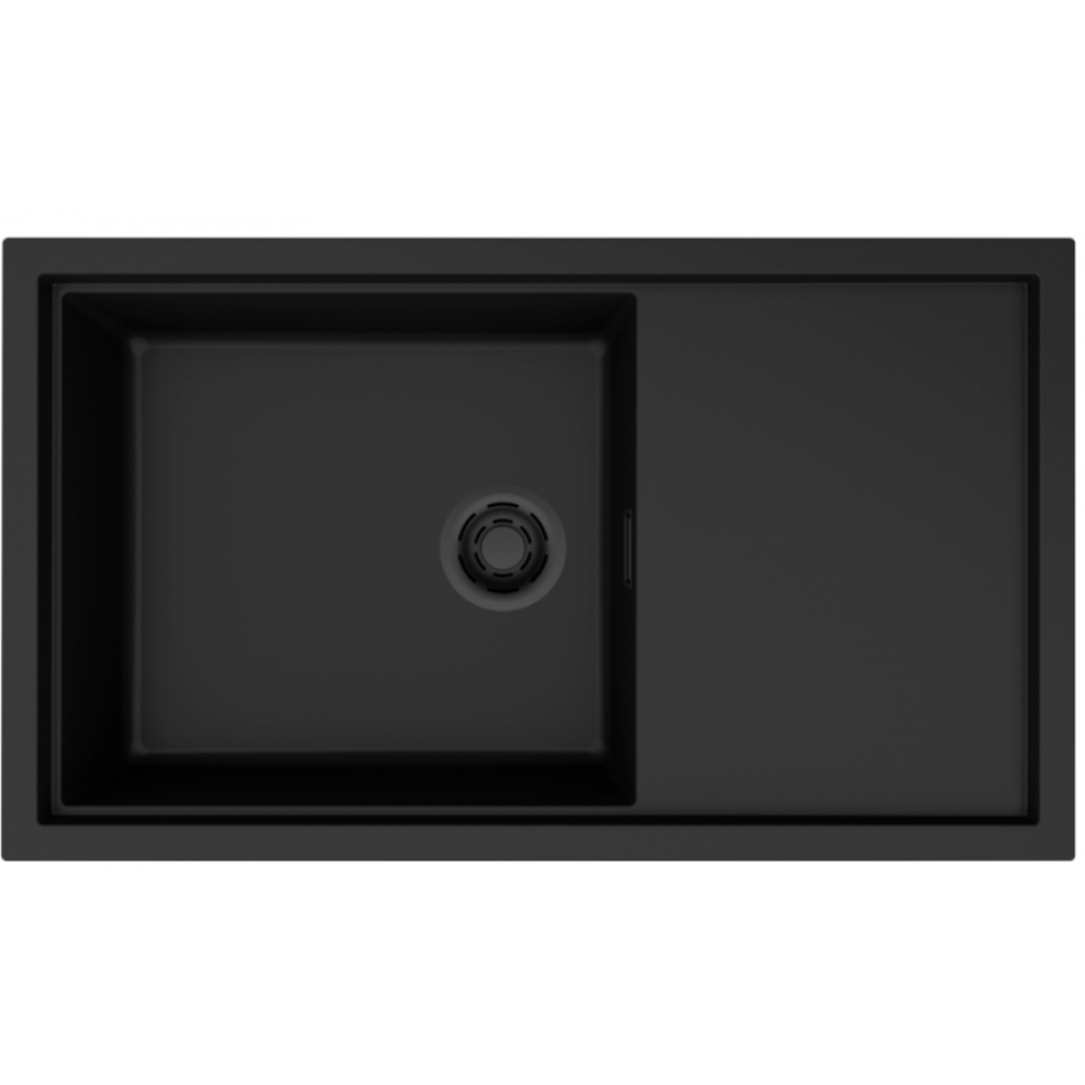 Elleci Sintesi 410 Γρανιτένιος Νεροχύτης Ένθετος K86 Black 86x50cm