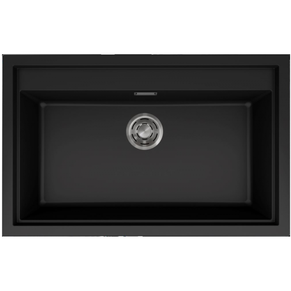 Elleci Sintesi 130 Γρανιτένιος Νεροχύτης Ένθετος K86 Black 79x50cm