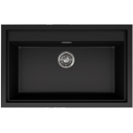 Elleci Sintesi 130 Γρανιτένιος Νεροχύτης Ένθετος K86 Black 79x50cm