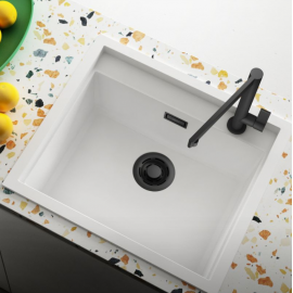 Elleci Sintesi 105 Γρανιτένιος Νεροχύτης Ένθετος K86 Black 57x50cm