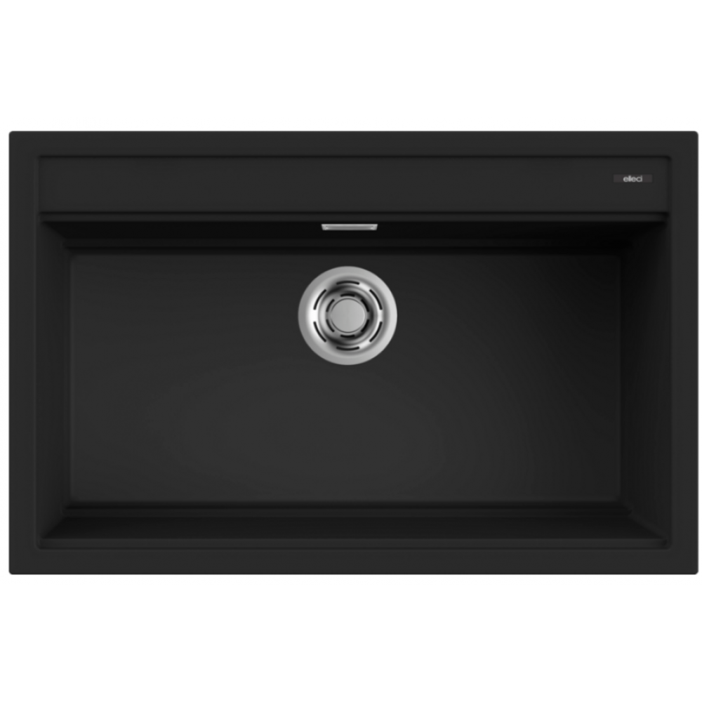 Elleci Best 130 Ένθετος Γρανιτένιος Νεροχύτης Black K86 79x51cm