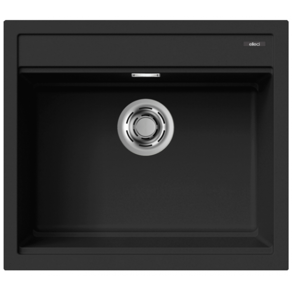 Elleci Best 105 Ένθετος Γρανιτένιος Νεροχύτης Black K86 57x51cm
