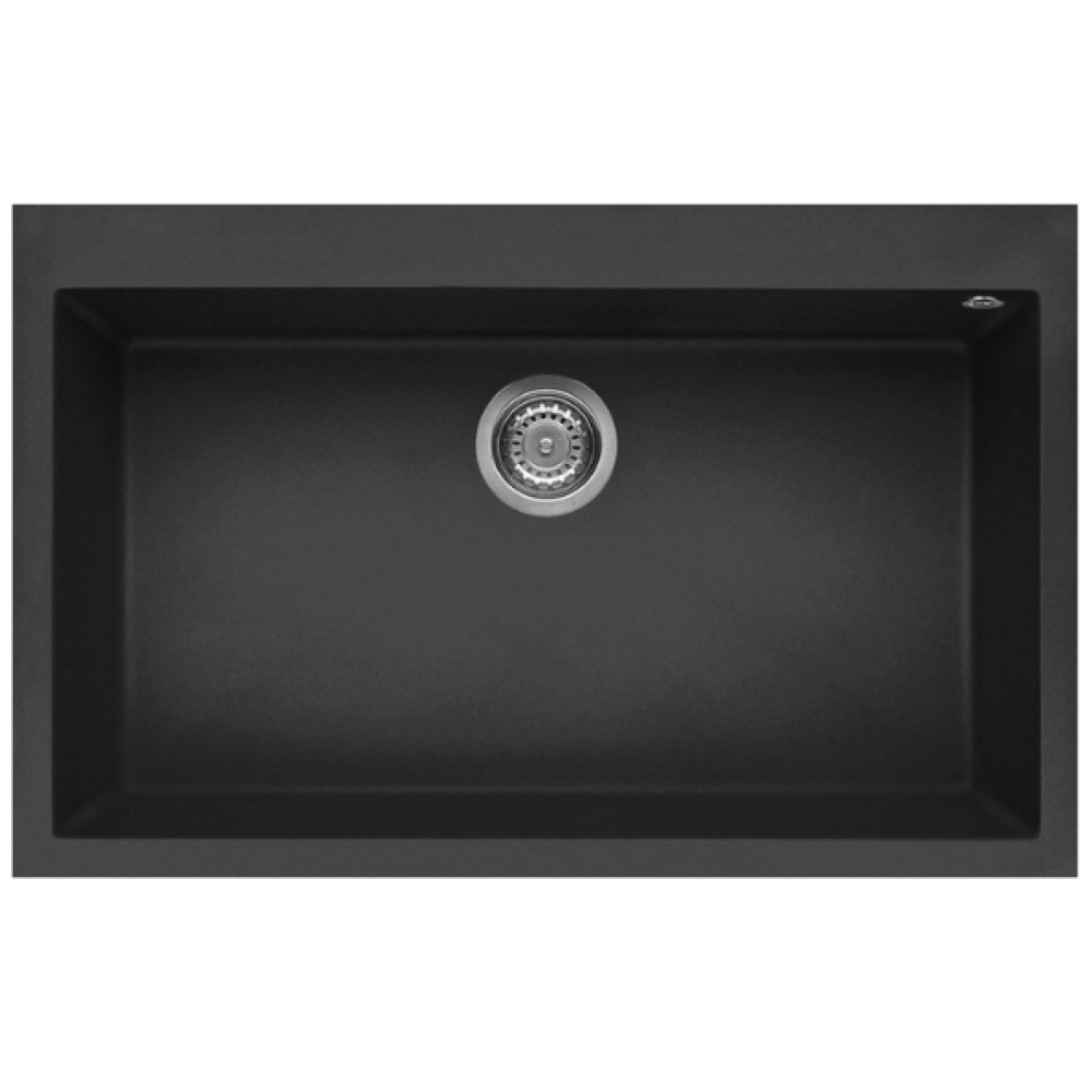 Elleci Quadra 130 Ένθετος Γρανιτένιος Νεροχύτης Nero Metal M70 79x50cm