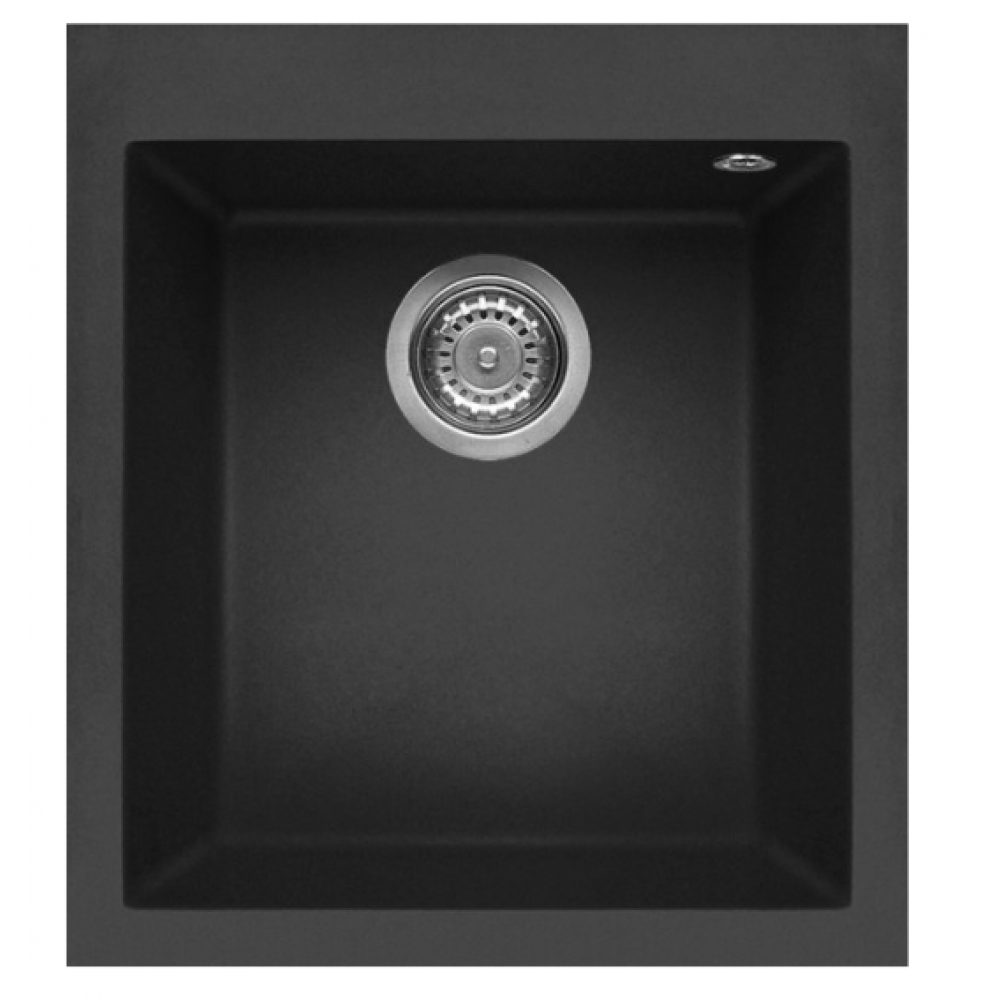 Elleci Quadra 100 Ένθετος Γρανιτένιος Νεροχύτης Nero Metal M70 41x50cm