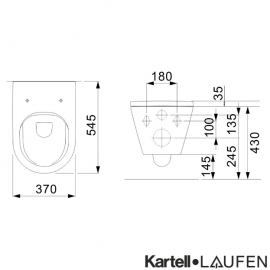 Laufen Κρεμαστή Λεκάνη KARTELL Rimless Λευκή 