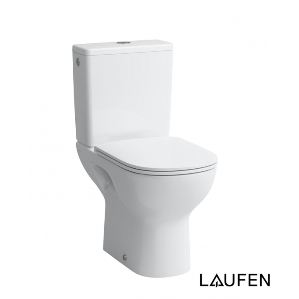 Laufen Λεκάνη LUA-ECO Rimless Λευκή Με Κάλυμμα Slim Soft Close Και Καζανάκι