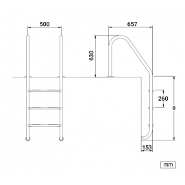 Σκάλα Πισίνας Standard PLS-301 Με 3 Σκαλοπάτια Από Ανοξείδωτο Ατσάλι AISI-316L