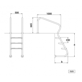 Σκάλα Πισίνας Easy Access PLE-401E Με 4 Σκαλοπάτια Από Ανοξείδωτο Ατσάλι AISI-316L ELECTROPOLISHED