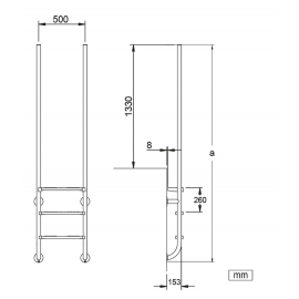 Σκάλα Πισίνας Sky PLV-401 Με 4 Σκαλοπάτια Από Ανοξείδωτο Ατσάλι AISI-316L ELECTROPOLISHED