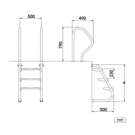 Σκάλα Πισίνας Easy Access PLC/E-401 Με 4 Σκαλοπάτια Από Ανοξείδωτο Ατσάλι AISI-316L  