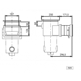 SKIMMER MIKPO, ΜΕ ΚΑΝΟΝΙΚΟ ΛΑΙΜΟ (171,5mm) PS-100