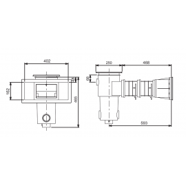 SKIMMER ΜΕ ΠΡΟΕΚΤΑΣΗ, ΜΕ ΜΑΚΡΥ ΛΑΙΜΟ (468mm), PS-2LO