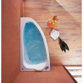 Acrilan Γωνιακή Ασύμμετρη Mπανιέρα KOCHILI (Κοχύλι) 1.45x0.90m 