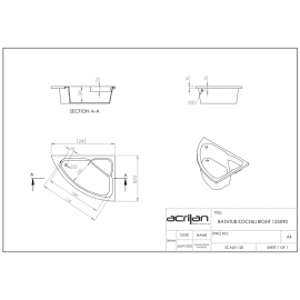 Acrilan Γωνιακή Ασύμμετρη Mπανιέρα KOCHILI (Κοχύλι) 1,25x0,90m 