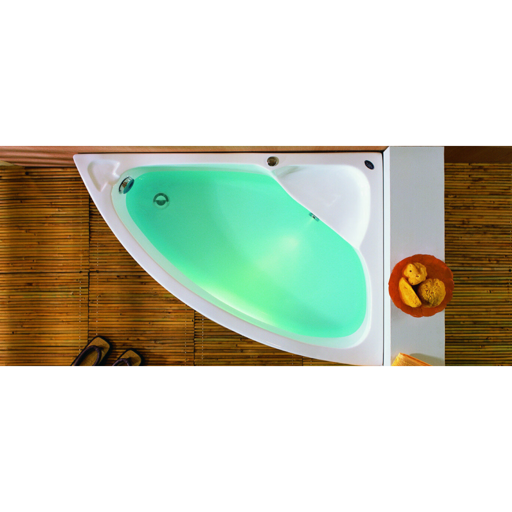 Acrilan Γωνιακή Ασύμμετρη Mπανιέρα KOCHILI (Κοχύλι) 1,25x0,90m 