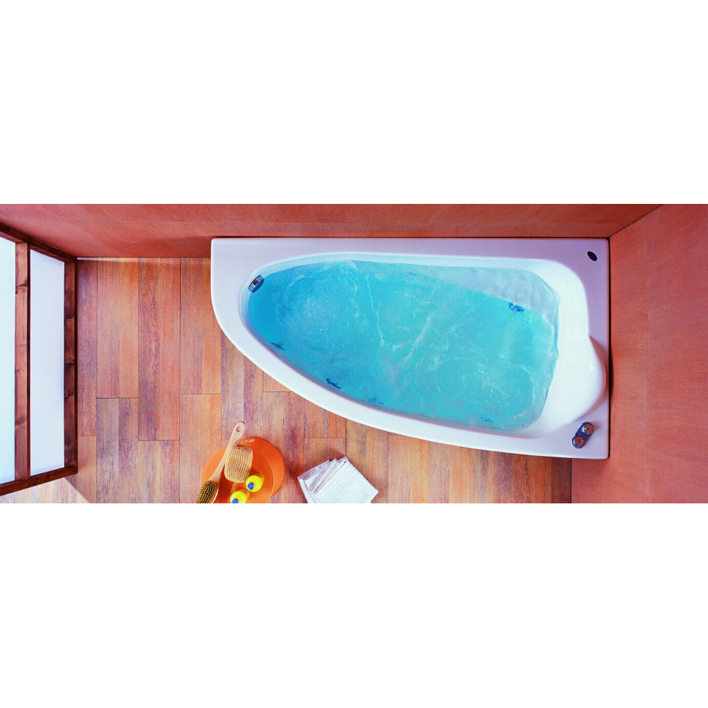 Acrilan Γωνιακή Ασύμμετρη Mπανιέρα KOCHILI (Κοχύλι) 1,60x0,90m 