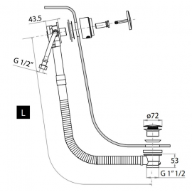 Acrilan Βαλβίδα Βαρέως τύπου πλήρωσης pop up 81-90cm Χρωμέ