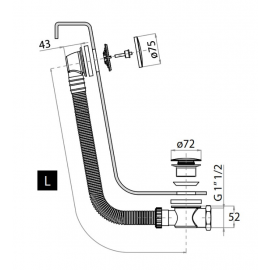 Acrilan Βαλβίδα Πλάγιας αναμονής 45-80cm Χρωμέ