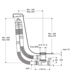 Acrilan Βαλβίδα κρυφής υπερχείλισης 46-58cm Χρωμέ